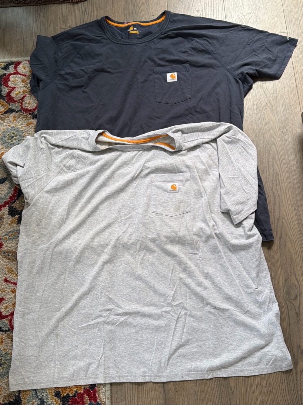 Carhartt Men’s Short-Sleeve Pocket Tees in Black and Light Gray